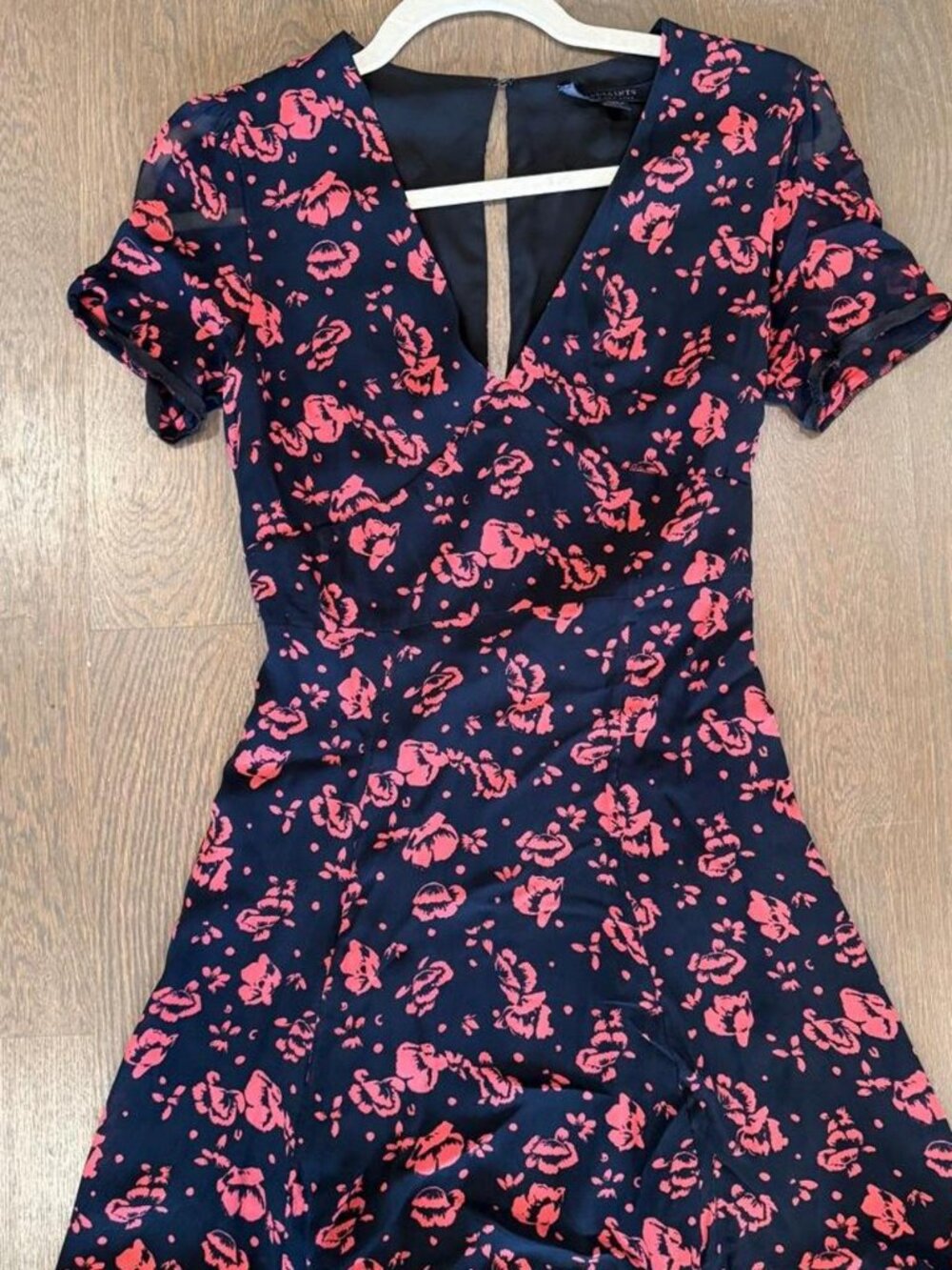 AllSaints Luca Eira Floral Midi Dress — US 2
